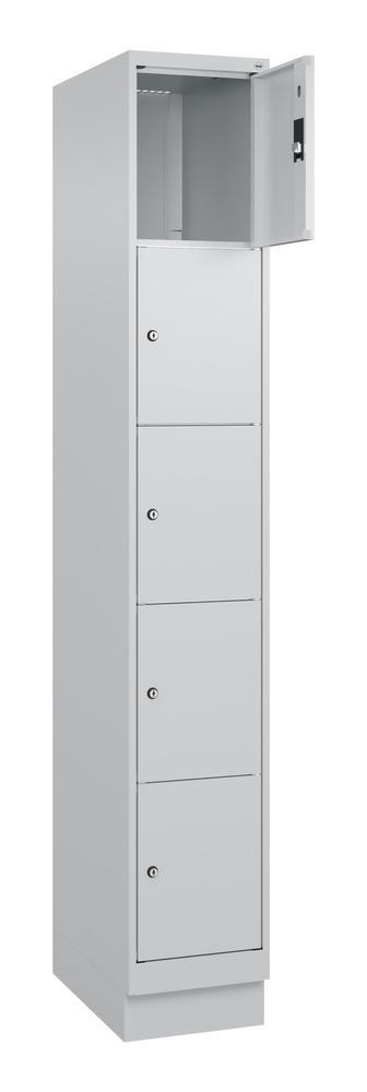 Schließfachschrank CLASSIC PLUS, mit Sockel | Lichtgrau RAL 7035 | mit Sockel | Lichtgrau RAL 7035 | 300 | 1 | 5