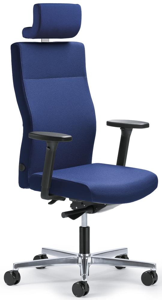 Bürostuhl winSIT ohne Armlehnen, | Blau | Poliert | mit Kopfstütze