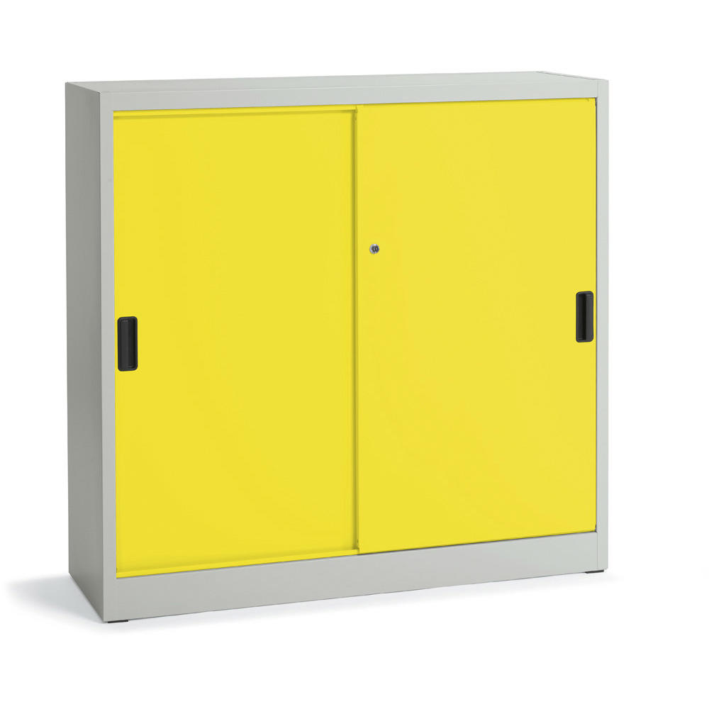Werkstatt-Schiebetürenschrank DELTA | Verkehrsgelb RAL 1023 | 1200