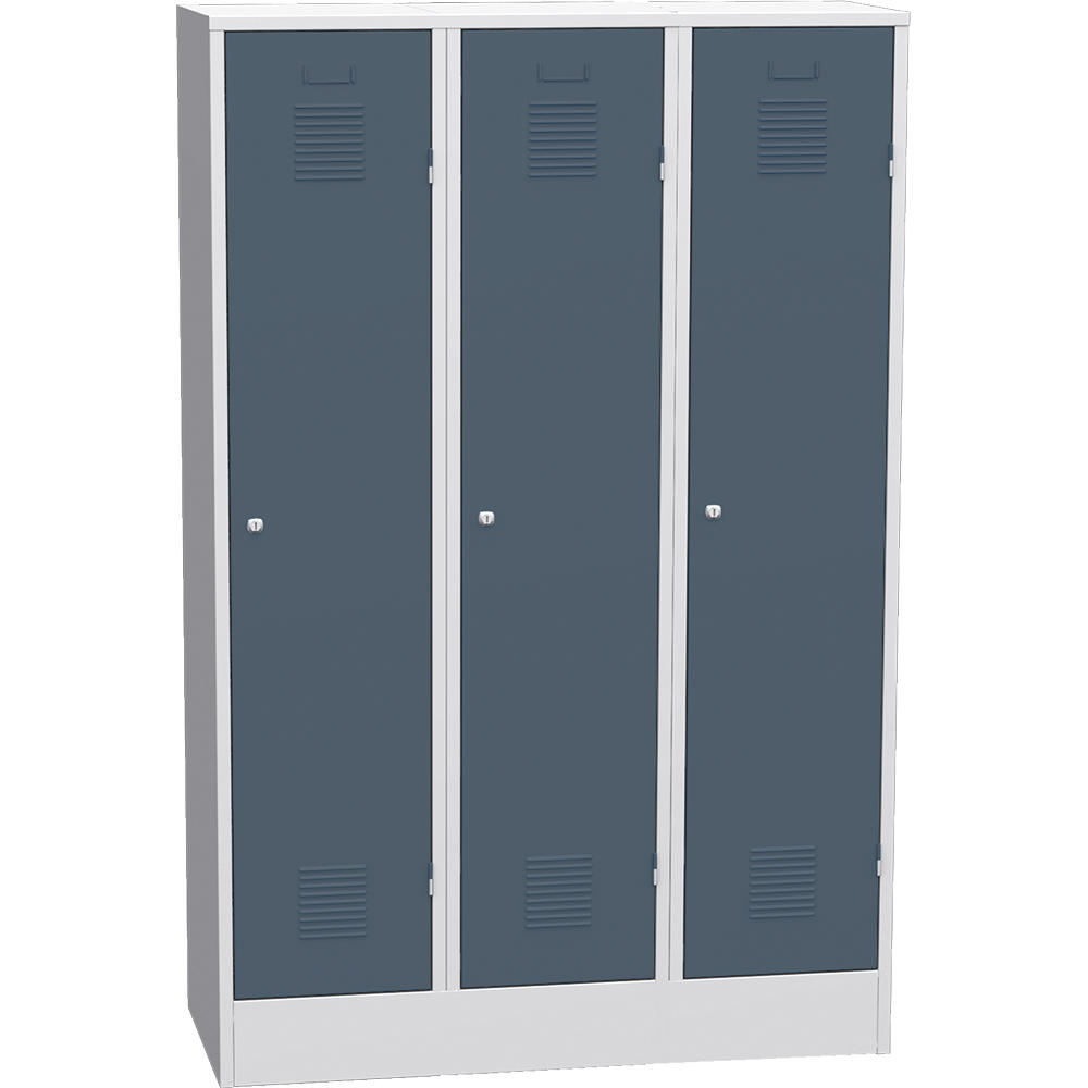 Garderoben-Stahlspind Delta PROTECT | Blaugrau RAL 7031 | 400 | Zylinderschloss