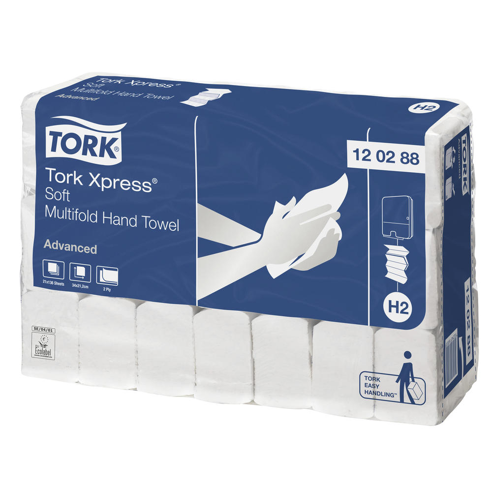 Tork Papierhandtuch 120288 21x34cm hochweiß 21x136