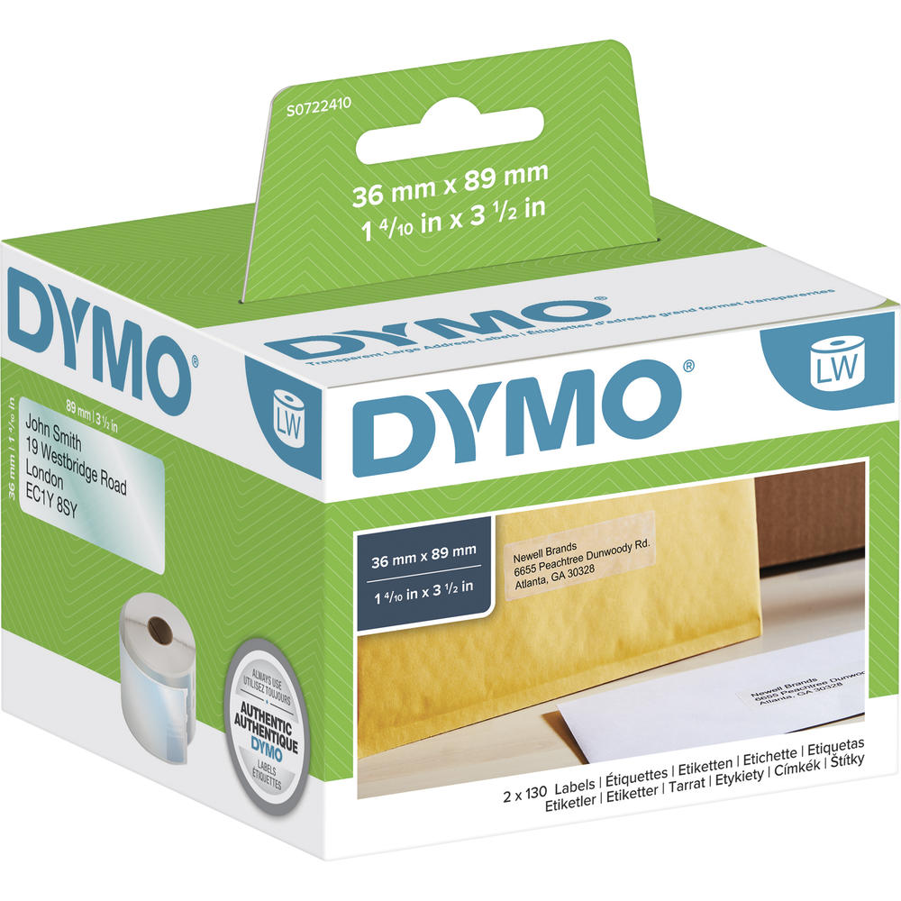 DYMO Adressetikett S0722410 36x89mm transparent