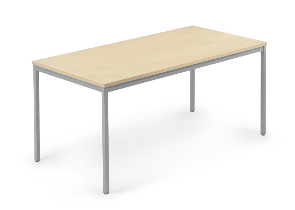 Konferenztisch PROFI MODUL | Ahorndekor | 1600 | 800 | Alusilber RAL 9006 | Rechteck