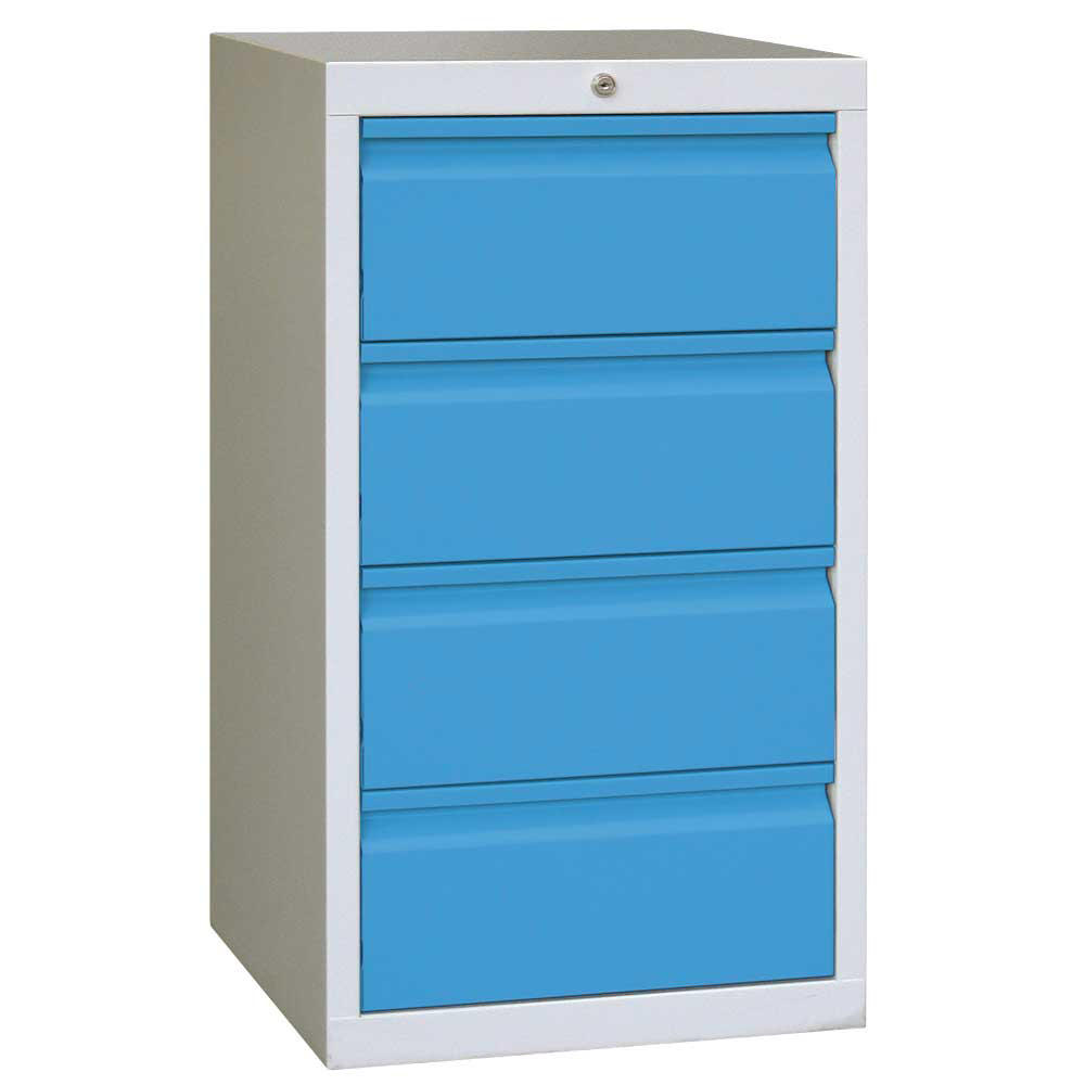 Schubladenschrank SB 100 | Lichtblau RAL 5012 | 500 | 4 Schübe
