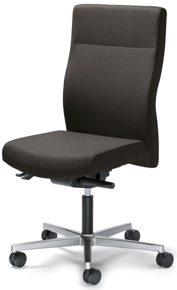 Bürostuhl winSIT ohne Armlehnen | Dunkelgrau | Sitzneigeverstellung-Automatik, Sitztiefenverstellung | Alusilber