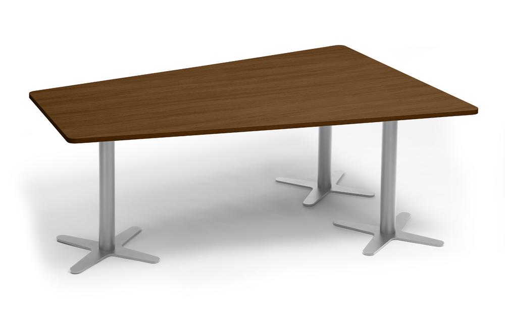 Konferenztisch DUBLIN | Nussdekor dunkel | 2000 | Alusilber RAL 9006