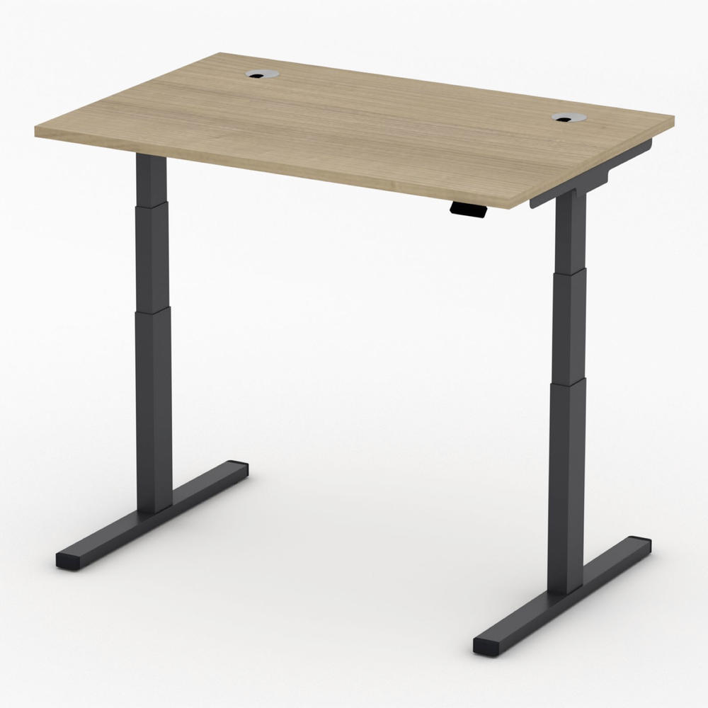 Höhenverstellbarer Schreibtisch MULTI MODUL-PRO | Nussdekor | 1200 | Schwarz