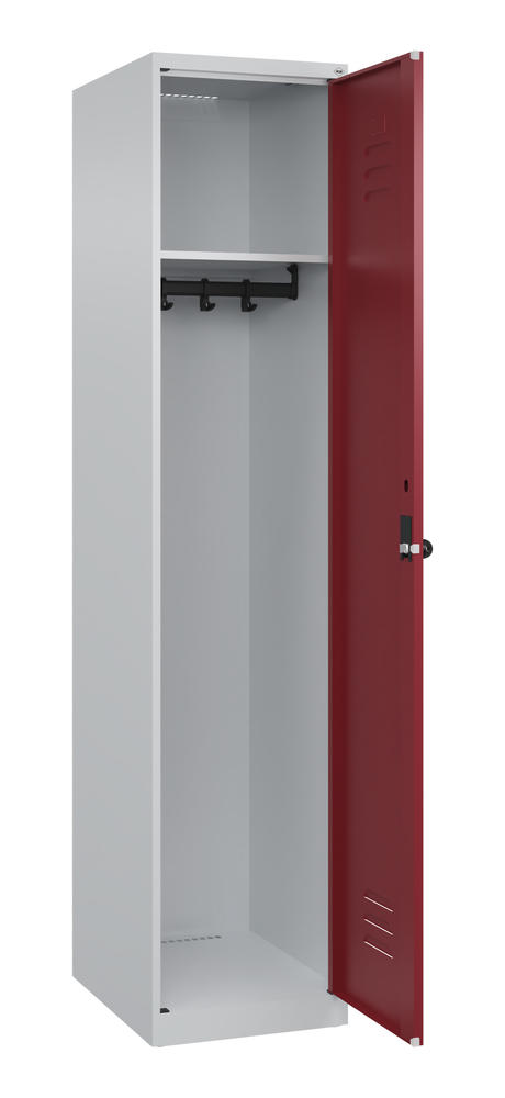 Garderoben-Stahlspind CLASSIC PLUS, bodenstehend | Rubinrot RAL 3003 | Bodenstehend | Lichtgrau RAL 7035 | 400 | 1