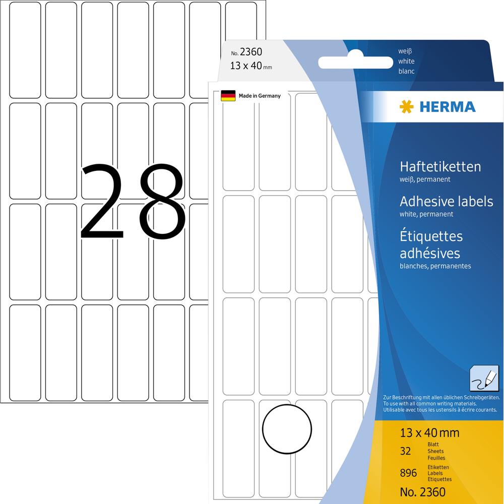 HERMA Vielzwecketikett 2360 13x40mm Papier weiß