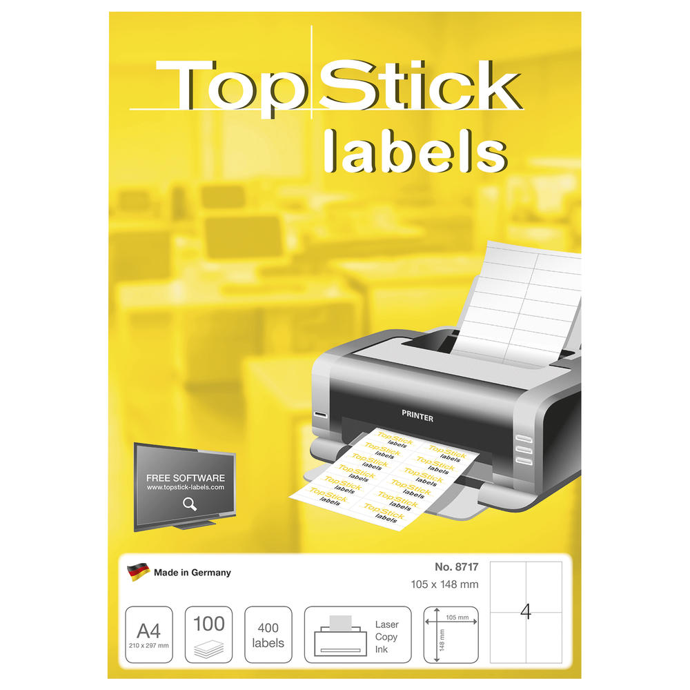 Etikett TopStick 8717 105x148mm weiß 400 St./Pack.