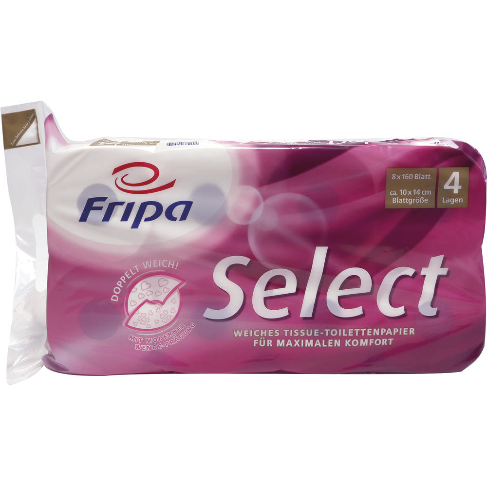 Fripa Toilettenpapier Select 1040801 4-lagig weiß
