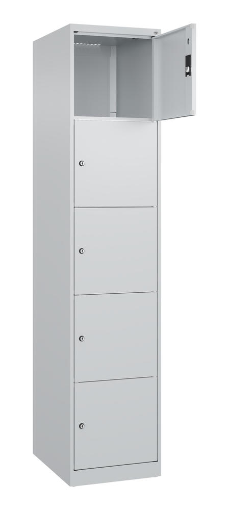Schließfachschrank CLASSIC PLUS, bodenstehend | Lichtgrau RAL 7035 | Bodenstehend | Lichtgrau RAL 7035 | 400 | 1 | 5