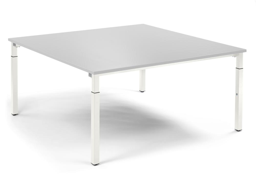 Konferenztisch System MODUL | Lichtgrau | 1600 | 1600 | Weiß RAL 9016
