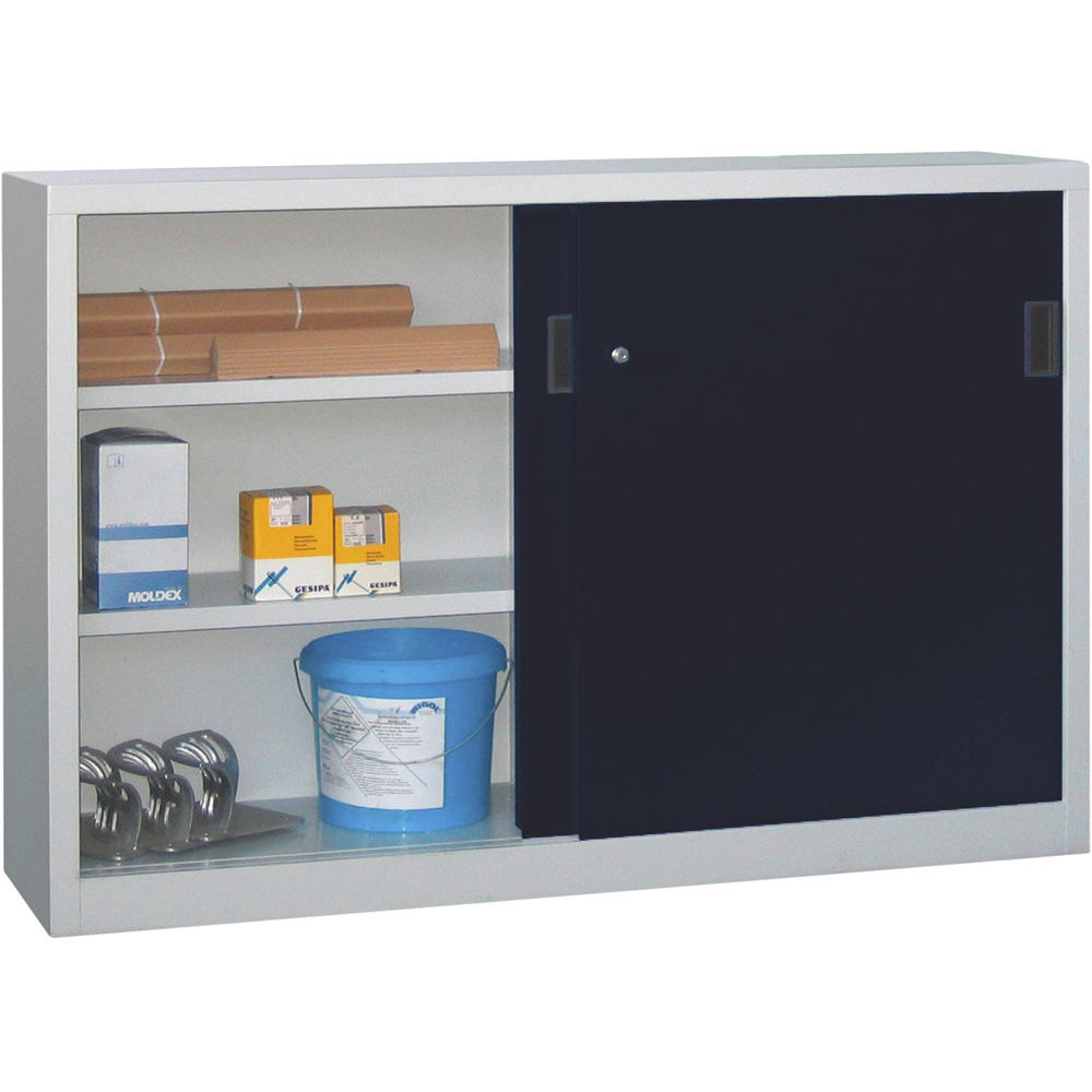 Schiebetüren-Stahlschrank SYSTEM FLEX | Anthrazitgrau RAL 7016 | 1500 | 500 | mit Stahltüren