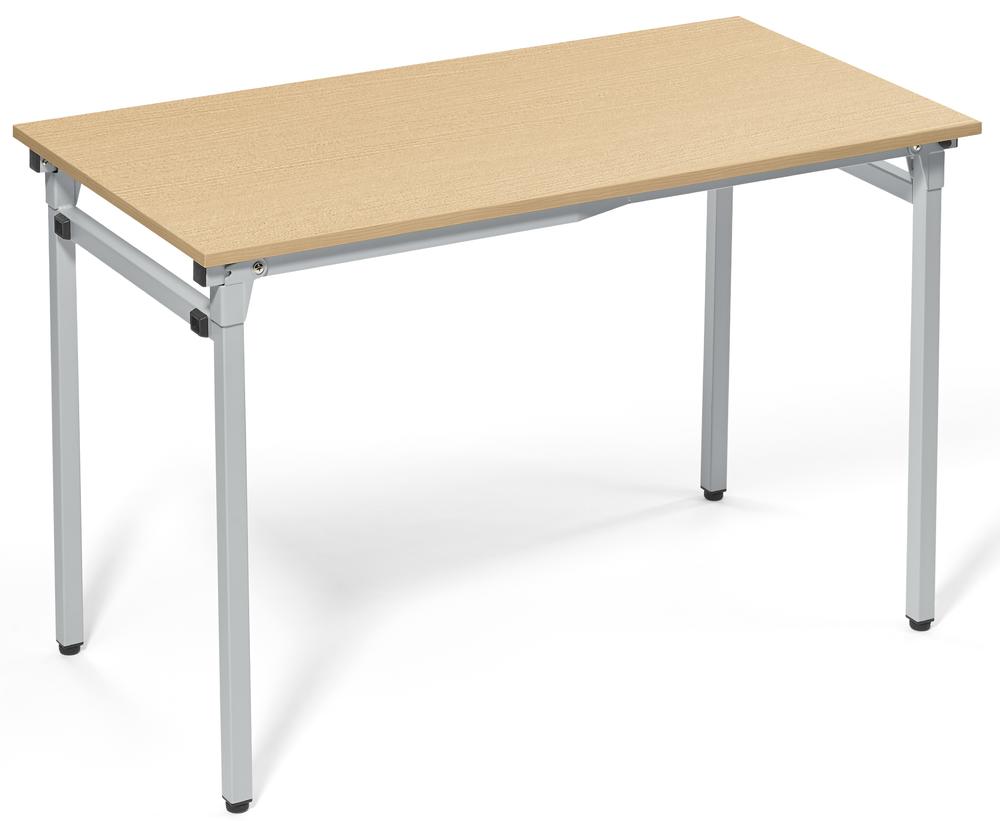 4-Fuß-Klapptisch | Buchedekor | 1200 | 600 | Alusilber RAL 9006
