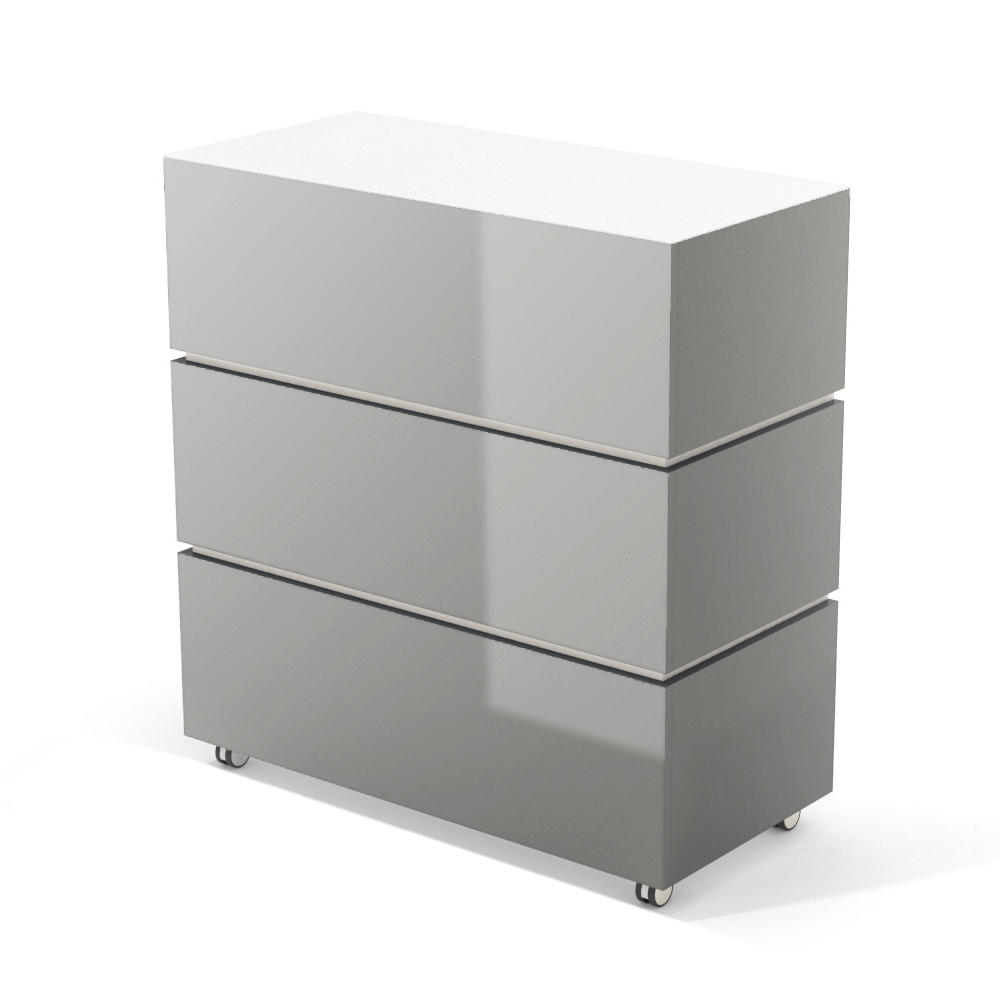 Theke LITTLE PEARL | Grau | Hochglanz
