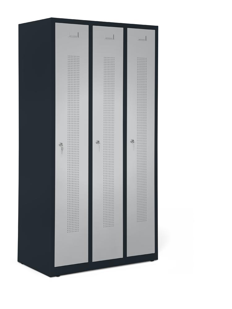 Garderobenspinde SYSTEM SP1 bodenstehend | Alusilber RAL 9006 | Bodenstehend | 300 | Zylinderschloss