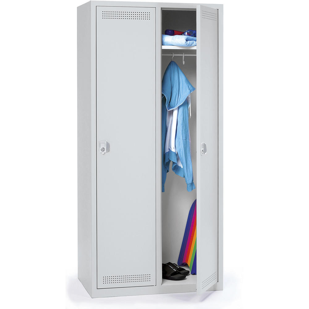 Garderoben-Stahlspind SP PROFI SYSTEM | Lichtgrau RAL 7035 | Bodenstehend | 400 | Zylinderschloss