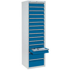 Schubladenschrank SYSTEM DTS 410 | Enzianblau RAL 5010 | 1800 | 500 | 15 Schübe