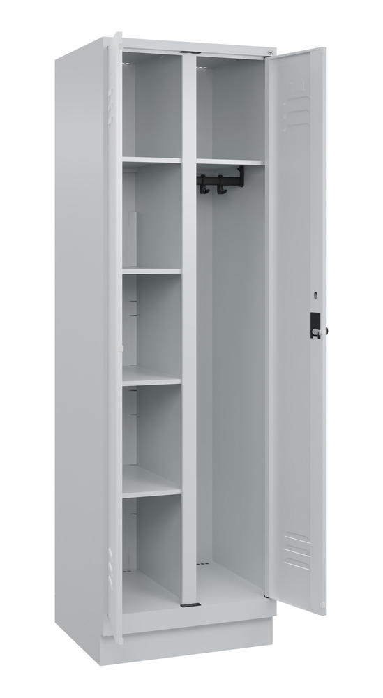 Kleider- u. Wäscheschrank, mit Sockel | Lichtgrau RAL 7035 | mit Sockel | Lichtgrau RAL 7035 | 300