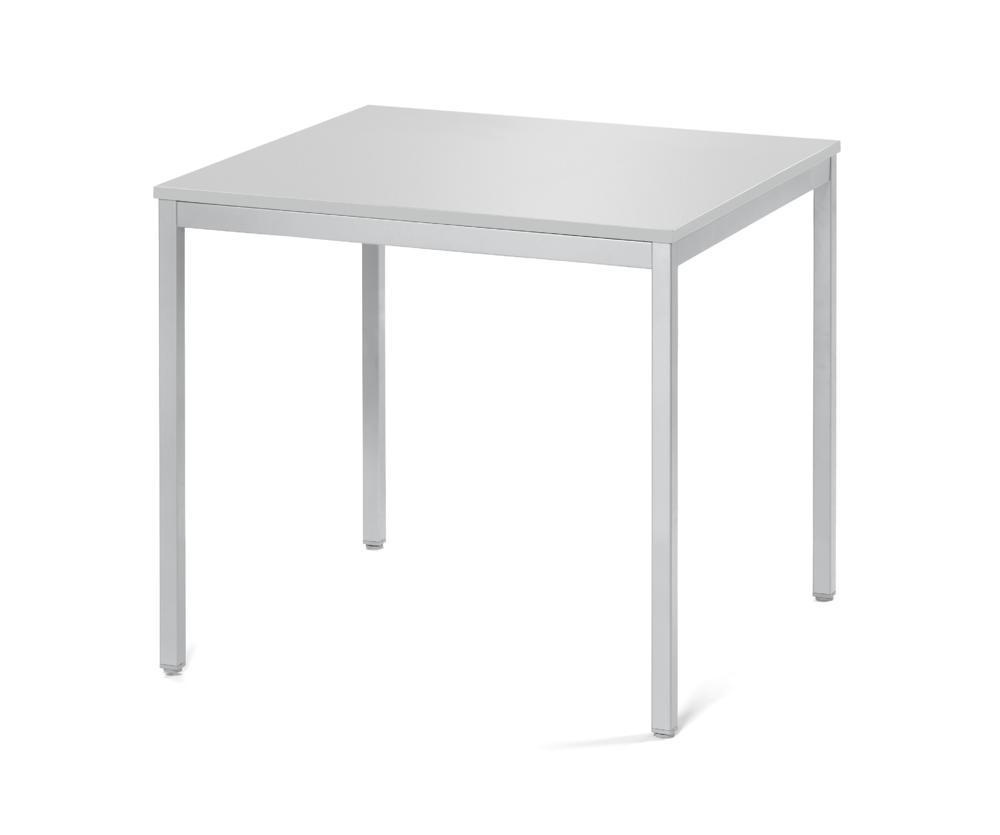 Konferenztisch MODUL | Lichtgrau | 800 | 800 | Alusilber RAL 9006 | Quadrat