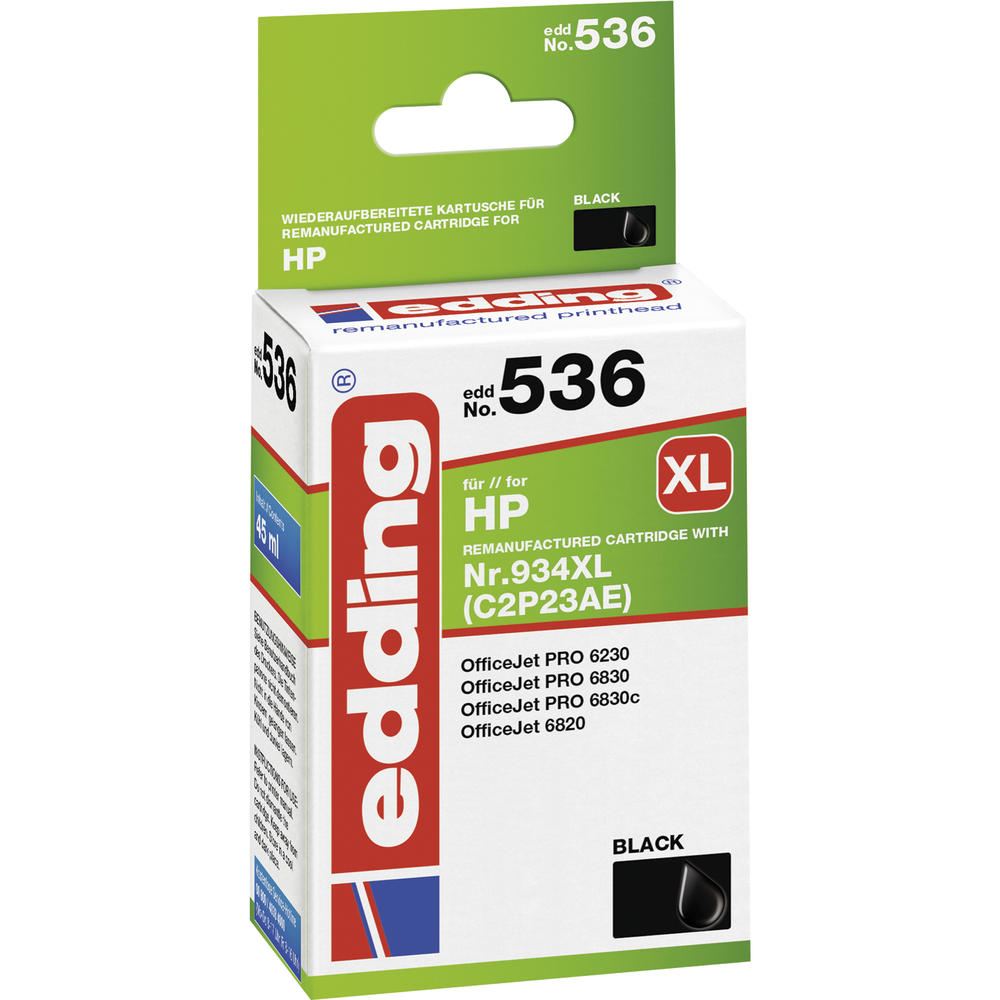 edding Tintenpatrone 18-536 wie HP 934XL schwarz