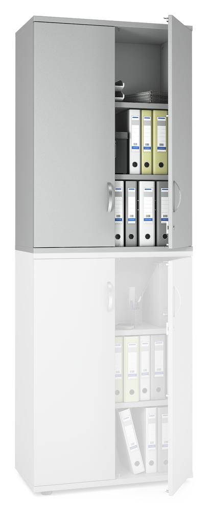 Flügeltüren-Aufsatzschrank PROFI MODUL | Lichtgrau | 800