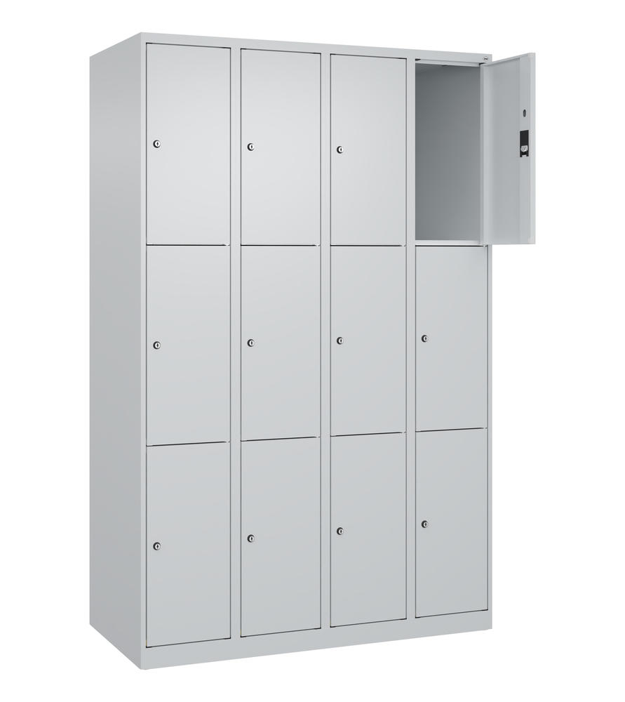 Schließfachschrank CLASSIC PLUS, bodenstehend | Lichtgrau RAL 7035 | Bodenstehend | Lichtgrau RAL 7035 | 300 | 4 | 12
