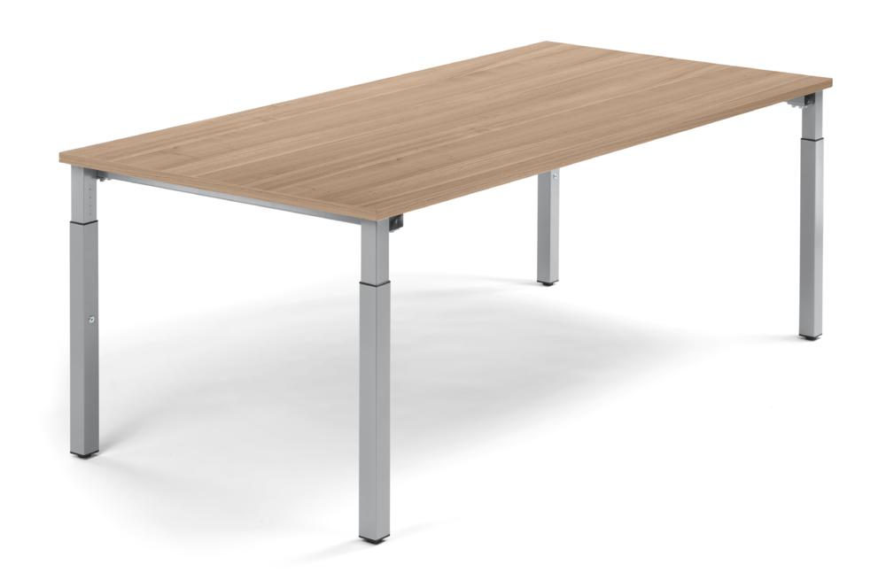 Konferenztisch System MODUL | Eiche hell | 2000 | 1000 | Alusilber RAL 9006