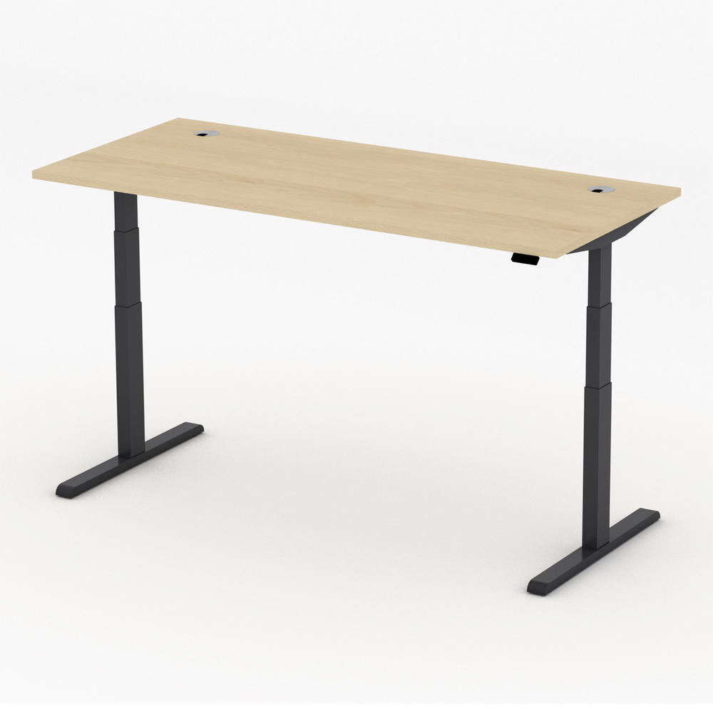 Höhenverstellbarer Schreibtisch PRO MULTI MODUL | Buchedekor | 1600 | Schwarz