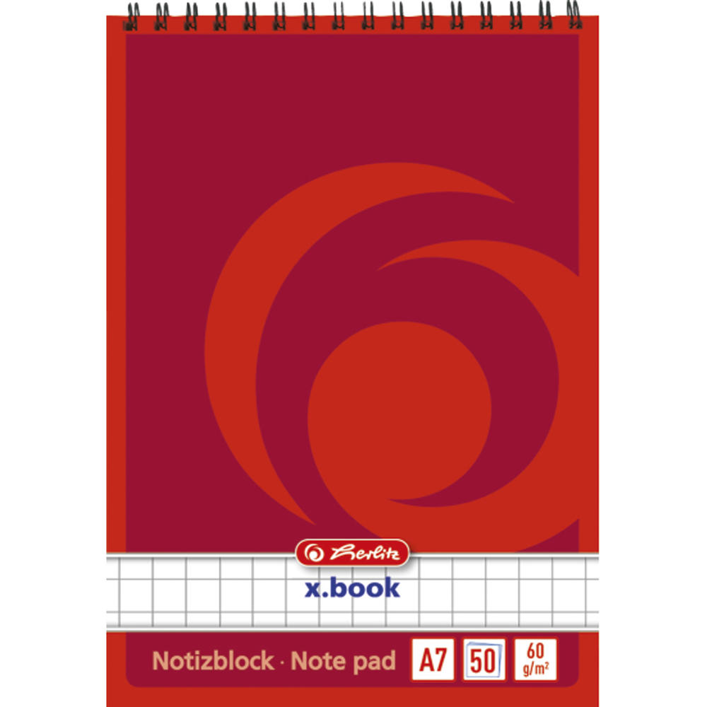Herlitz Notizblock 110734 DIN A7 50Blatt kariert