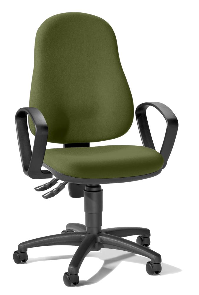Bürostuhl BASE ART 60 mit Armlehnen | Grün | feste Armlehnen