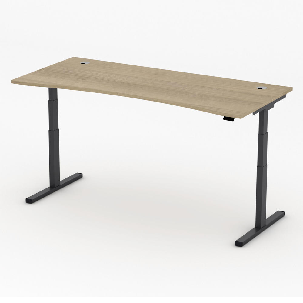 Höhenverstellbarer Schreibtisch MULTI MODUL-PRO | Nussdekor | 1800 | Schwarz