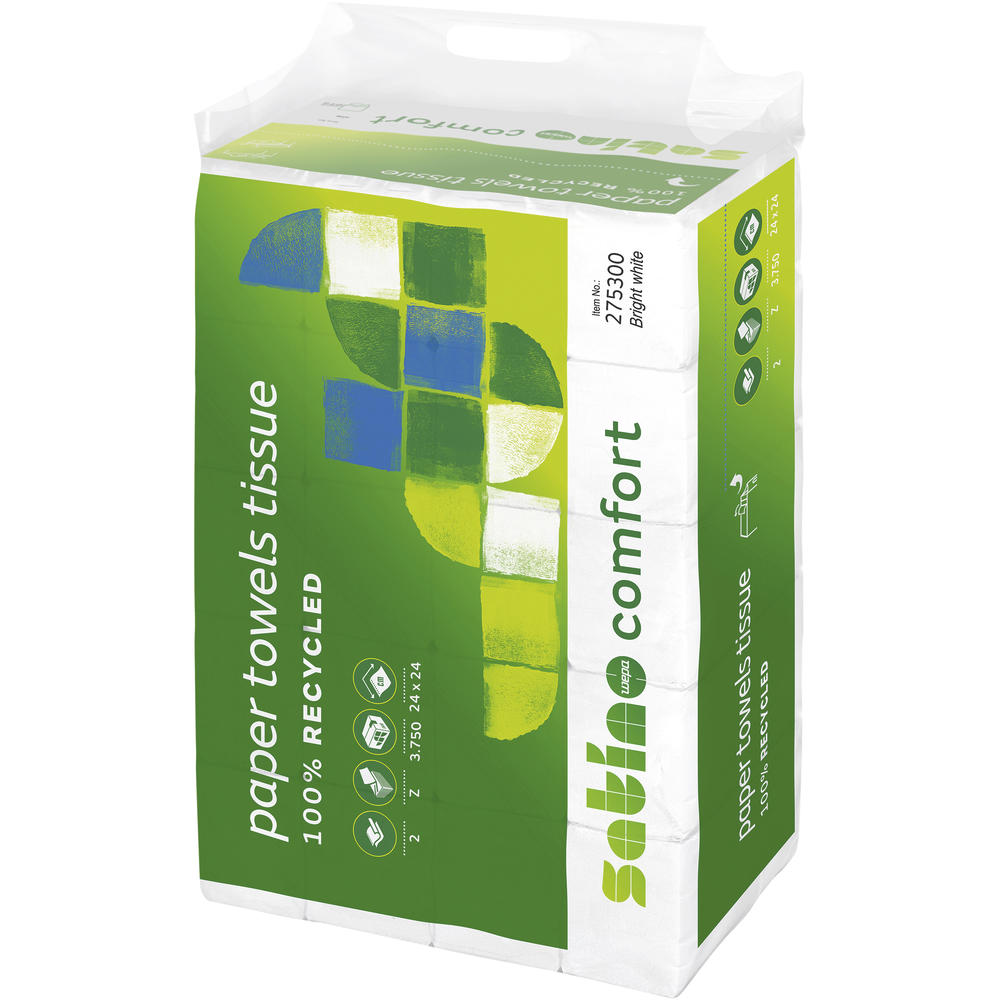Satino Papierhandtuch 275300 24x24cm 2lg Z-Falz hw