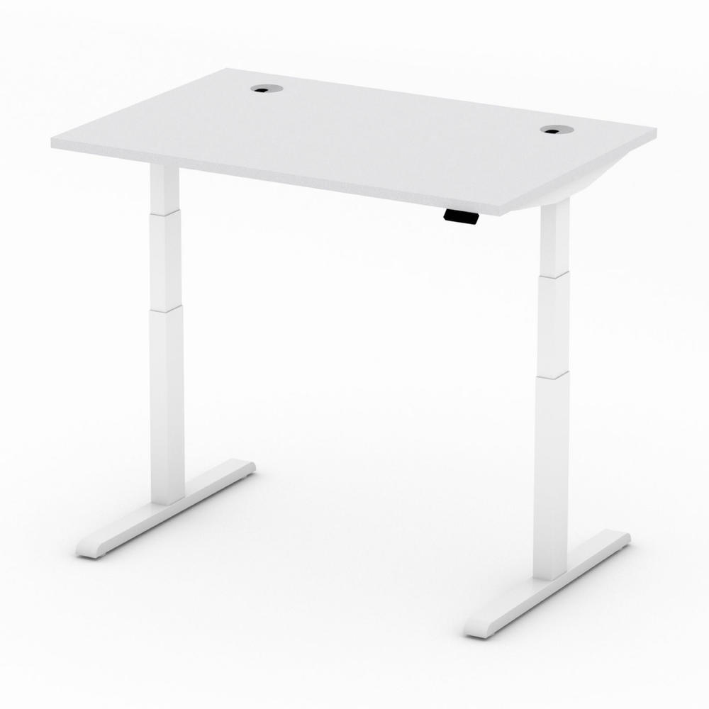 Höhenverstellbarer Schreibtisch PRO MULTI MODUL | Lichtgrau | 1200 | Weiß