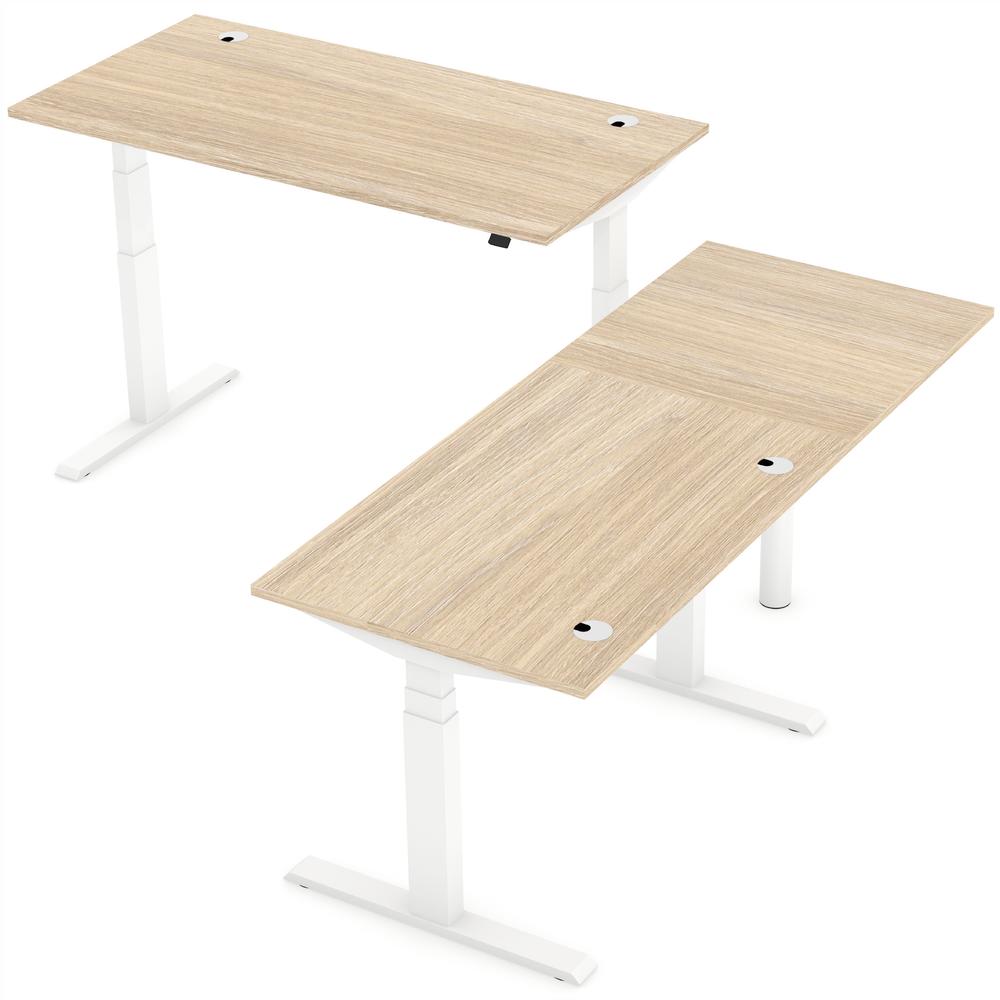 Verkettungsplatte Quadrat SST | Eiche hell | Weiß | 90° Quadrat