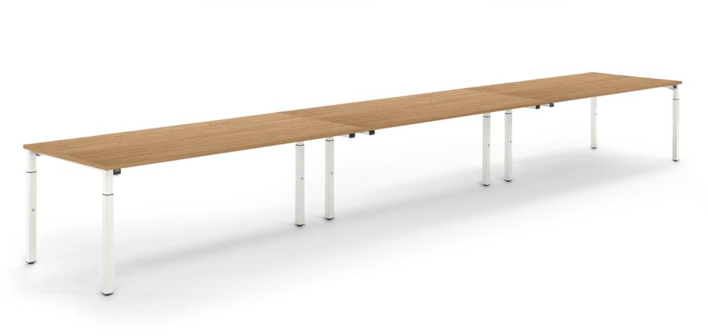 Konferenztisch System MODUL | Nussdekor | 3600 | 1200 | Alusilber RAL 9006