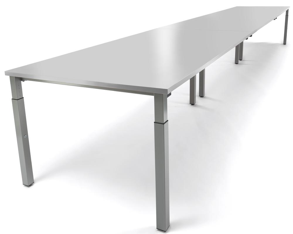Konferenztisch System MODUL | Lichtgrau | 4800 | 1600 | Alusilber RAL 9006