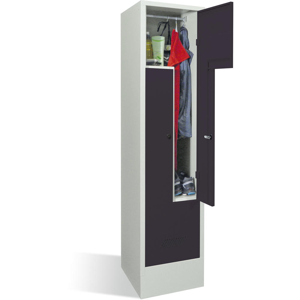 Z-Garderoben Stahlspind BASIC mit Sockel | Anthrazitgrau RAL 7016 | mit Sockel | 2