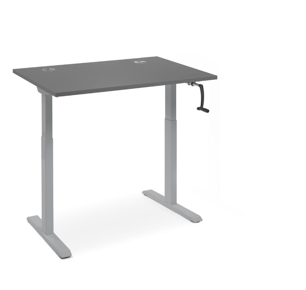 Schreibtisch manuell höhenverstellbar Flex Modul K | Anthrazit | 1200