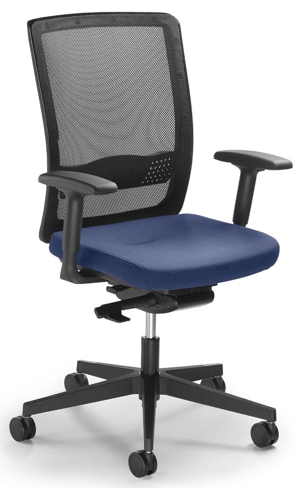 Bürostuhl Ergo NET mit Armlehnen | Schwarz/Blau
