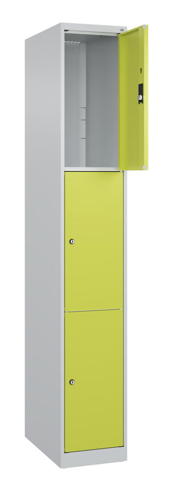 Schließfachschrank CLASSIC PLUS, bodenstehend | Clowngrün RAL 1108060 | Bodenstehend | Lichtgrau RAL 7035 | 300 | 1 | 3