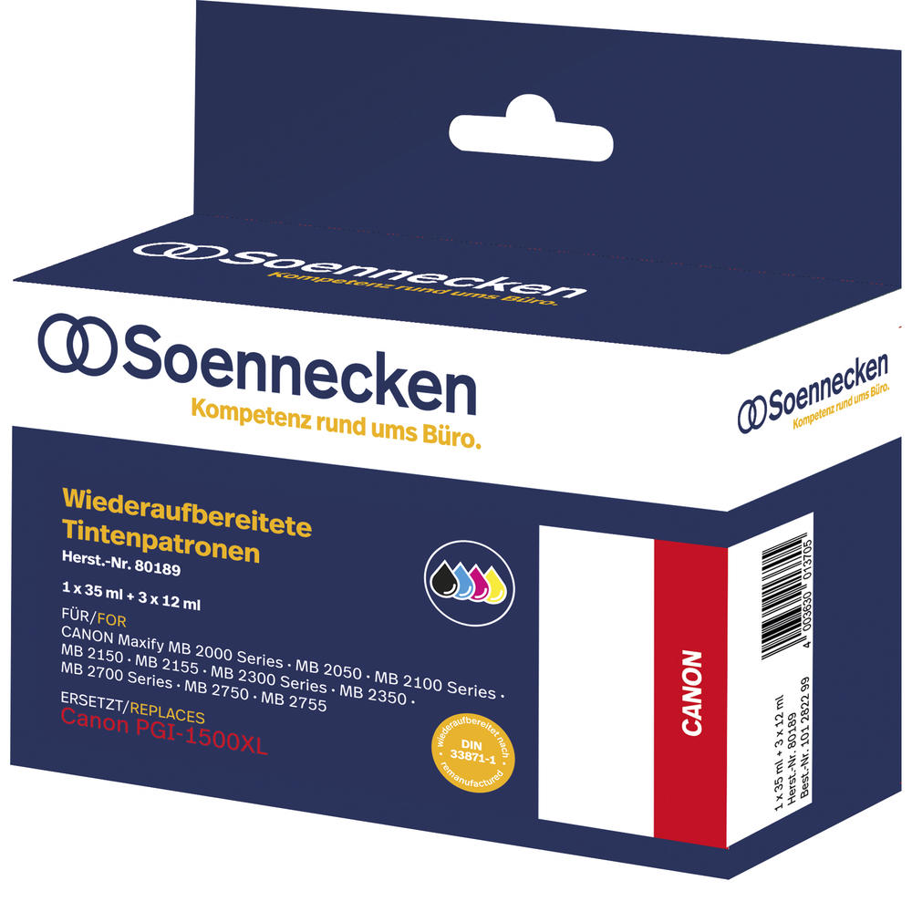 Soennecken Tintenpatrone 80189 wie Canon PGI1500XL