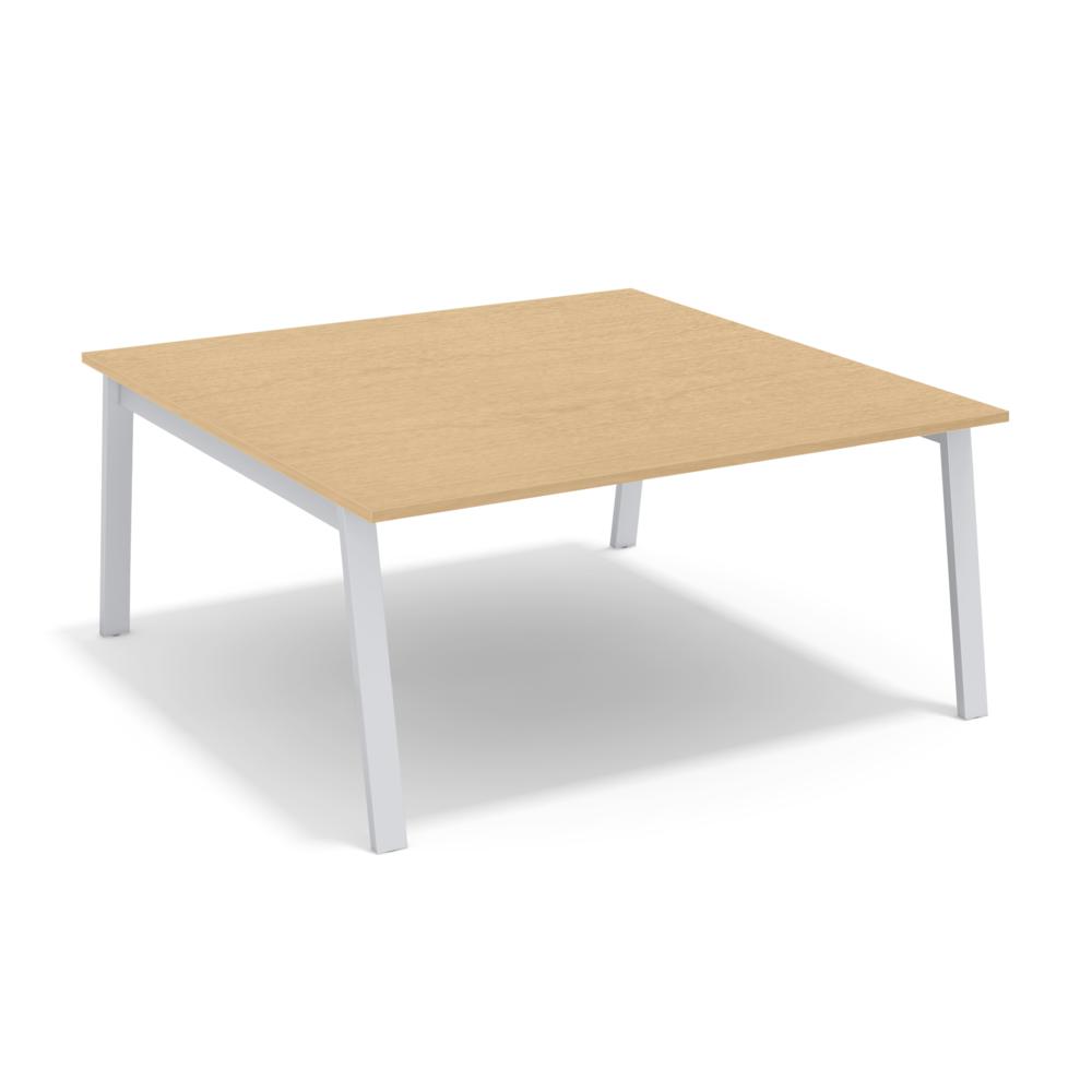 Konferenztisch mit A-Fuß, Grundtisch | Buchedekor | 1800 | 1610 | Grundtisch | Alusilber