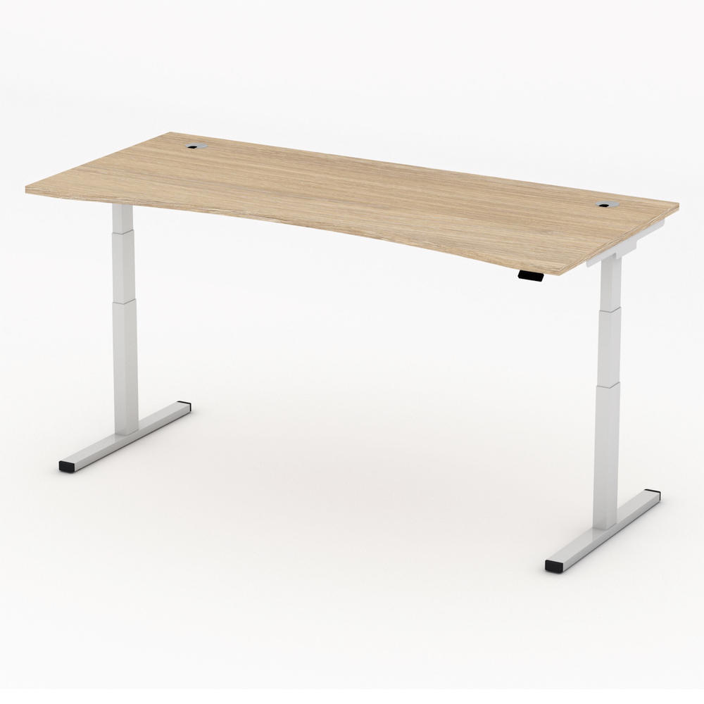 Höhenverstellbarer Schreibtisch MULTI MODUL-PRO | Eiche hell | 2000 | Alusilber