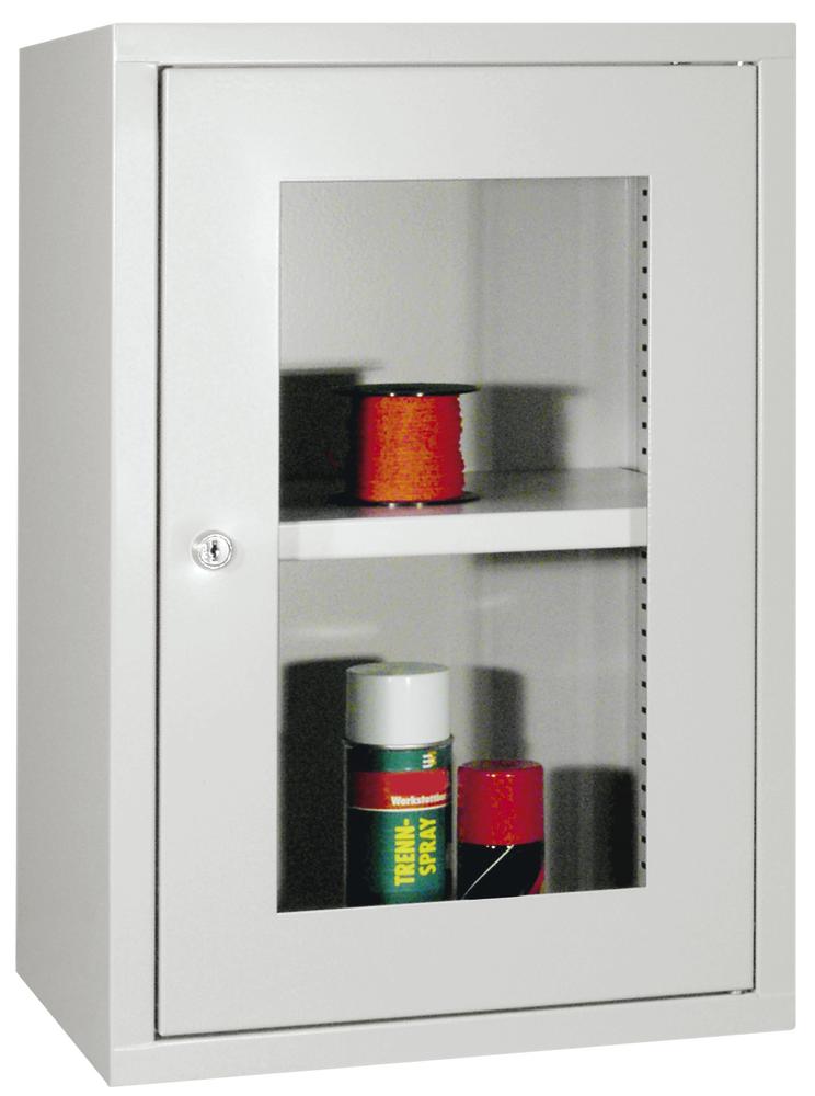 Flügeltüren-Hängeschrank | Resedagrün RAL 6011 | 400 | mit glatter Rückwand