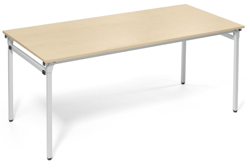 4-Fuß-Klapptisch | Ahorndekor | 1800 | 800 | Alusilber RAL 9006