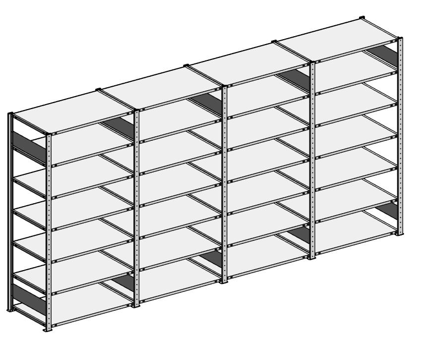 Steckregal ST 3000 - Komplettangebot | Viererregal, Breite 4078 mm | 85 | 600