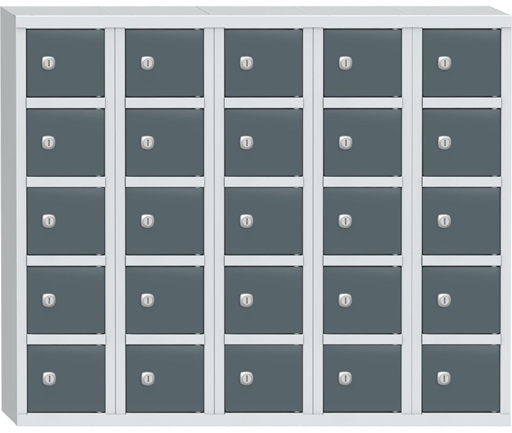 Wertfachschrank mit 25 Fächern | Blaugrau RAL 7031