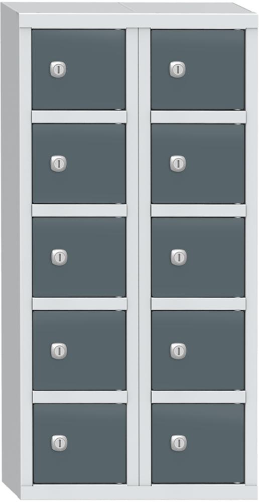 Wertfachschrank mit 10 Fächern | Blaugrau RAL 7031